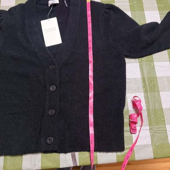 NEW Kinross Stretch Boucle Button Cardigan Cashmere & Cotton Blend - M - Picture 8 of 12